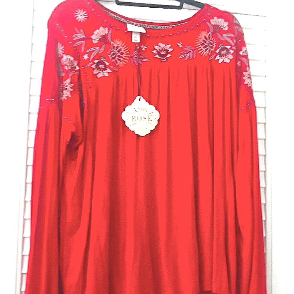 NWT Knox Rose Blouse Boho Size XL